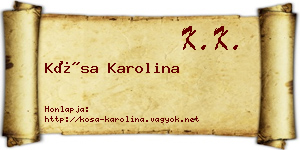 Kósa Karolina névjegykártya