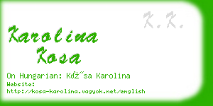 karolina kosa business card