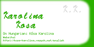 karolina kosa business card